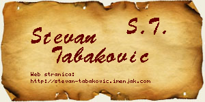 Stevan Tabaković vizit kartica